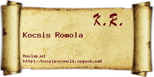 Kocsis Romola névjegykártya